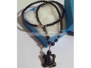 Hematite Turtle Pendant Chain Choker Fashion Necklace
